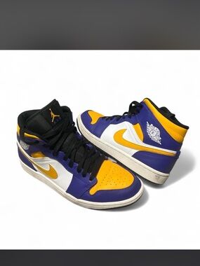 Nike Air Jordan 1 Mid - Purple/Gold/Black/White